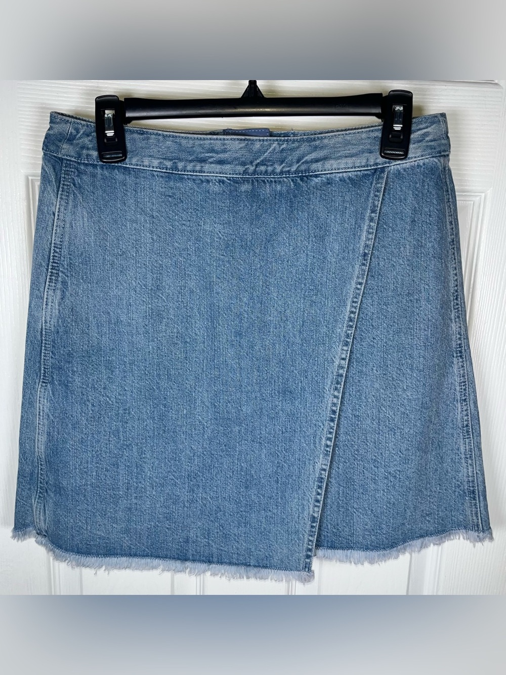 LOFT Denim Front Wrap Midi Skirt Women’s Size 6 Blue Denim Jean